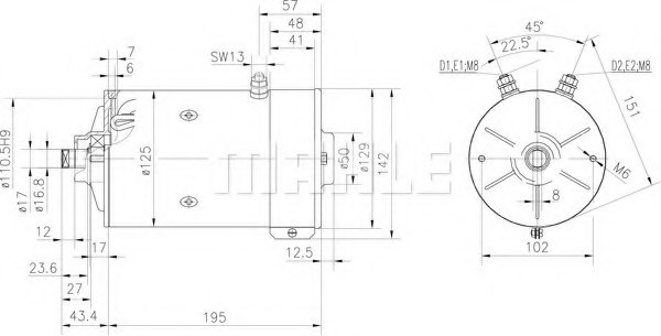 MAHLE ORIGINAL MM 173 Electric Motor